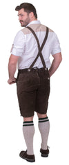 Dirndl Trachten Haus Brown Leather Lederhosen Shorts for Men