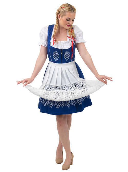 German Tradition in Blue: Short Dark Blue German Dress Set for Oktoberfest