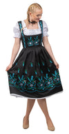 Long Black Dirndl Dress Set for Oktoberfest and Bavarian Celebrations