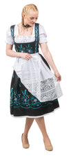 Long Black Dirndl Dress Set for Oktoberfest and Bavarian Celebrations