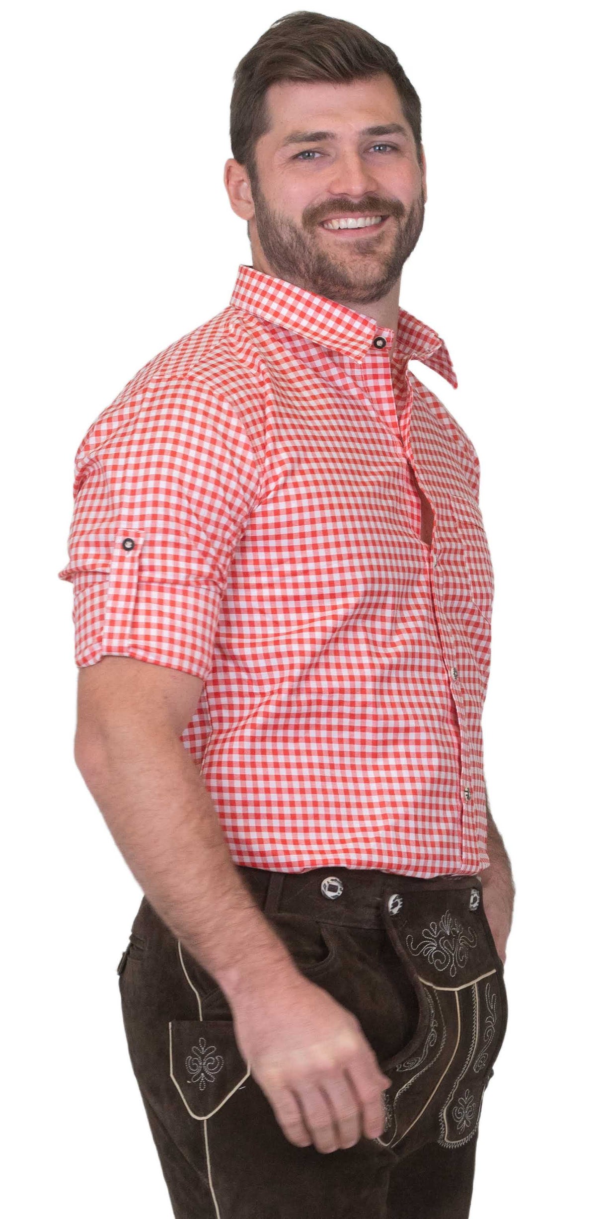 Men's men's red lederhosen shirt for lederhosen Oktoberfest outfit