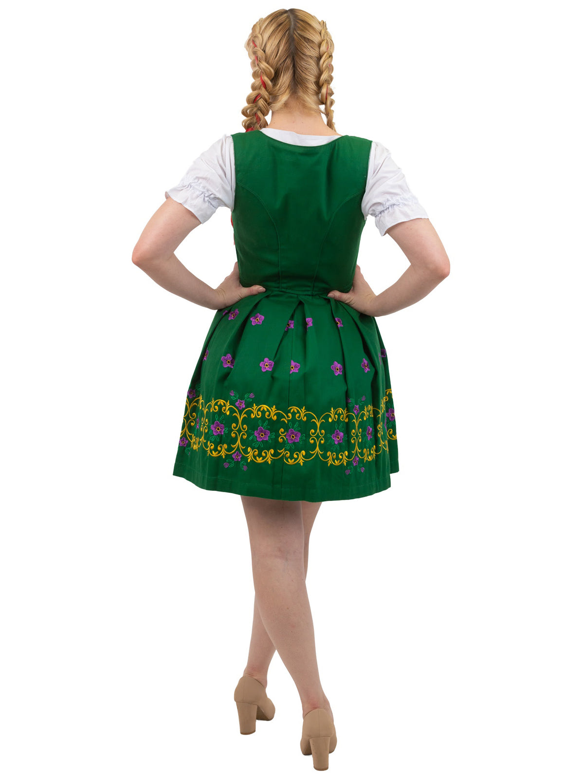 Oktoberfest Elegance: High-Quality Green Short German Dress for Oktoberfest Bavarian outfit