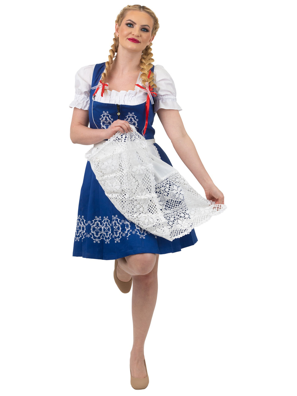 German Tradition in Blue: Short Dark Blue German Dress Set f for Oktoberfest Bavarian outfit