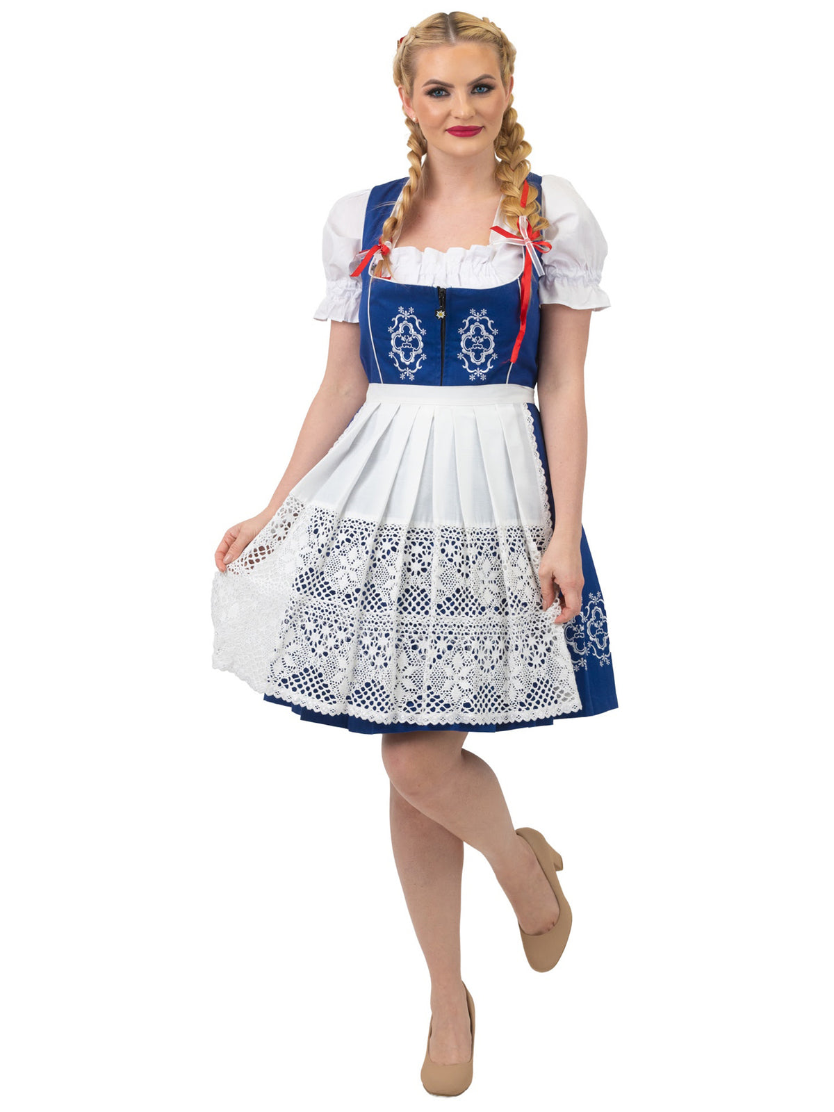 German Tradition in Blue: Short Dark Blue German Dress Set f for Oktoberfest Bavarian outfit