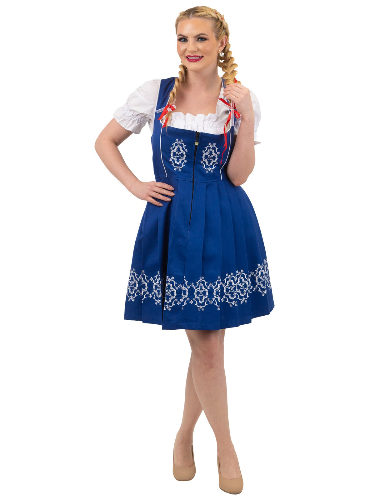 German Tradition in Blue: Short Dark Blue German Dress Set f for Oktoberfest Bavarian outfit