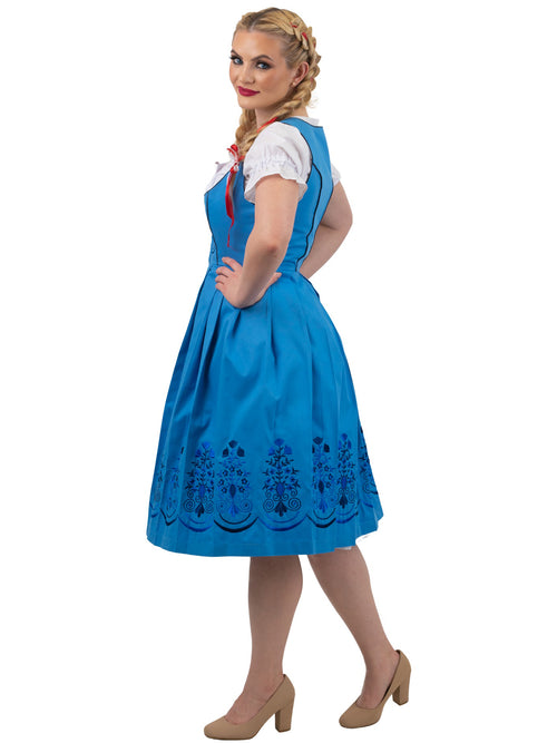 Oktoberfest Blues: Light Blue Classic Long Dirndl Dress Set