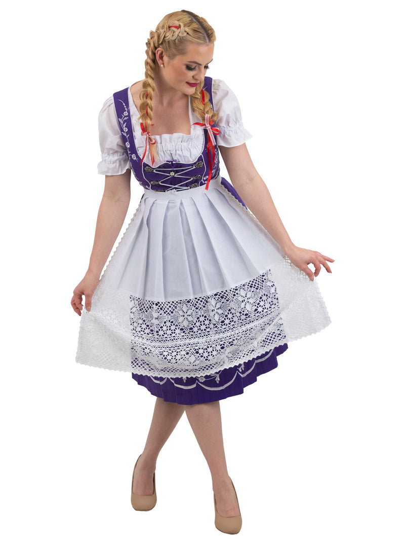 Royal Bavarian: Long Purple Women's Dirndl Dress Set, Oktoberfest Atti Dirndl Trachten Haus Royal Bavarian: Long Purple Women's Dirndl Dress Set, Oktoberfest Atti Dirndl Trachten Haus