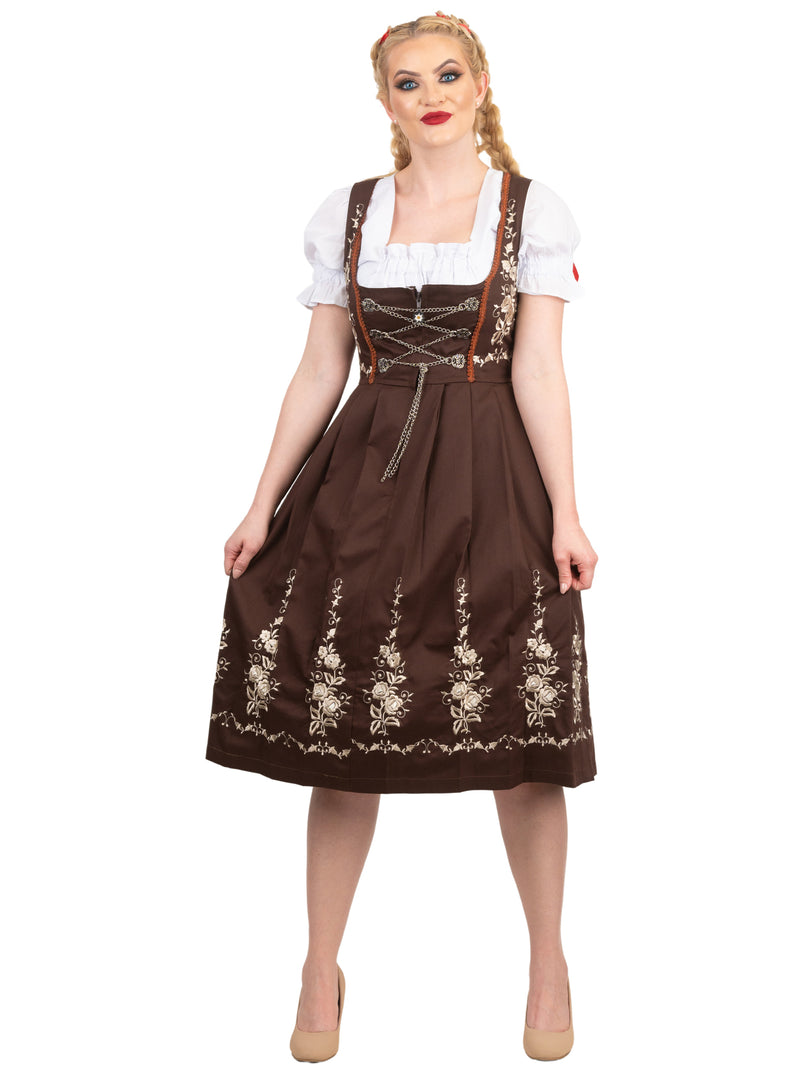 Bavarian Elegance in Brown: Traditional Long Brown German Dirndl Dress Dirndl Trachten Haus Bavarian Elegance in Brown: Traditional Long Brown German Dirndl Dress Dirndl Trachten Haus