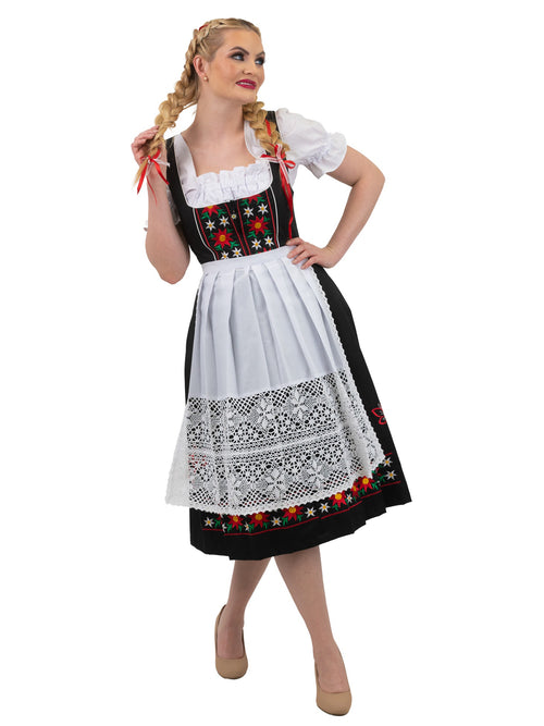 long german dress German Maxi Dirndl Long Anna Black