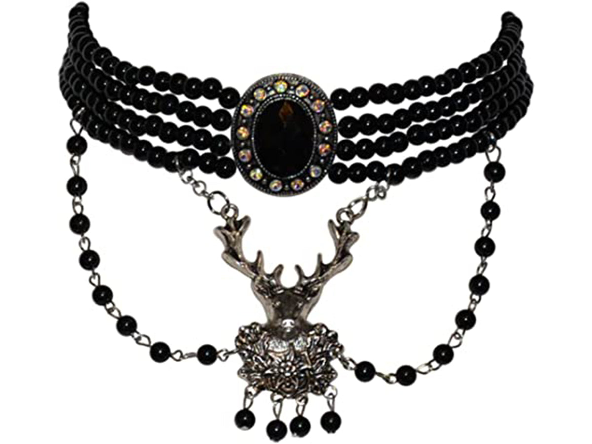 Dirndl Trachten Haus Stag Deer Black Bavarian Choker Necklace for Dirndl - Deer Choker